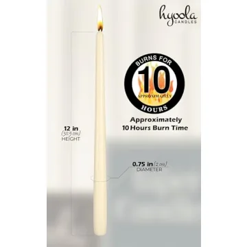 Elegant Hyoola 12 In Dripless Taper Candles for Events