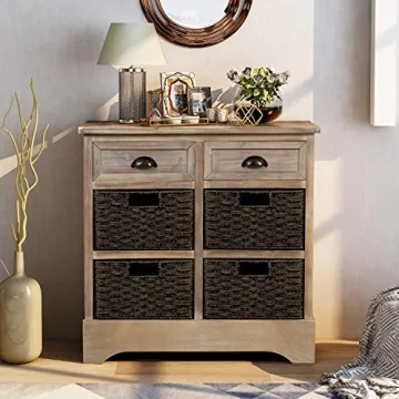 Elegant Storage Chest with Wicker Baskets for Every Room