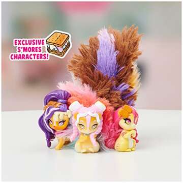 Whiffies, S’Mores 3-Pack, Collectible Animals with Scented Plush Tails, Kids Toys for Girls Ages 5 and up