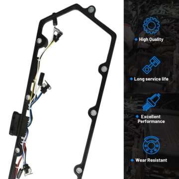 Powerstroke Diesel Valve Cover Gasket Set Compatible with Ford F250 F350 E250 E350 7.3L 1999-2003, Includes Gaskets, Glow Plugs, Harness, Relay, OEM Replaces F81Z-6584-AA 615-201, Easy Installation