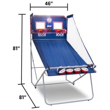 Pop-A-Shot - Dual Shot Sport | Arcade Basketball Fun at Home | Paddle Scoring | 10 Game Modes | 4 Balls | Foldable Storage | for All Players