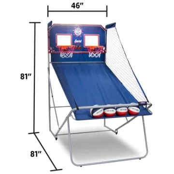 Pop-A-Shot - Dual Shot Sport | Arcade Basketball Fun at Home | Paddle Scoring | 10 Game Modes | 4 Balls | Foldable Storage | for All Players