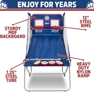Pop-A-Shot - Dual Shot Sport | Arcade Basketball Fun at Home | Paddle Scoring | 10 Game Modes | 4 Balls | Foldable Storage | for All Players