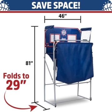 Pop-A-Shot - Dual Shot Sport | Arcade Basketball Fun at Home | Paddle Scoring | 10 Game Modes | 4 Balls | Foldable Storage | for All Players