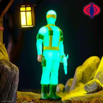 Super7 G.I. Joe Snake Eyes (Glow Patrol) - 3.75" G.I. Joe Action Figure with Accessories Classic Cartoon Collectibles and Retro Toys
