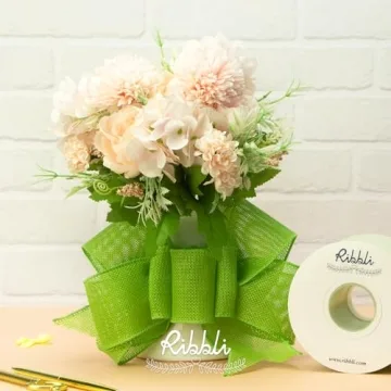 Ribbli Apple Green Wired Ribbon for Wreaths & Bows