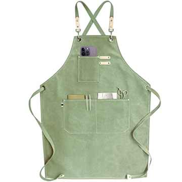 Carrotez Chef Apron - Adjustable, Waterdrop Resistant Cotton Canvas (Mint)