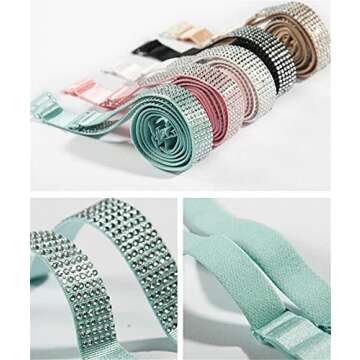 Women Sexy Invisiable Hot Rhinestones Bra Shoulder Strap Non-Slip Adjustable Intimates Accessories L...