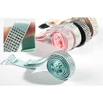 Women Sexy Invisiable Hot Rhinestones Bra Shoulder Strap Non-Slip Adjustable Intimates Accessories Ladies Lingerie Bra Straps 3Pairs/Pack