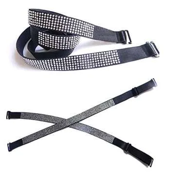 Women Sexy Invisiable Hot Rhinestones Bra Shoulder Strap Non-Slip Adjustable Intimates Accessories Ladies Lingerie Bra Straps 3Pairs/Pack