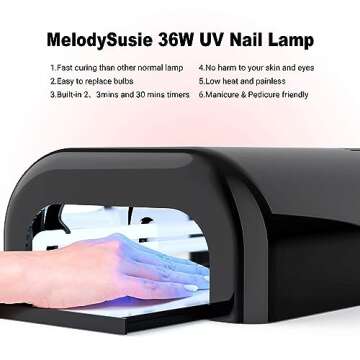 MelodySusie 36W Nail Lamp for Resin and Gel Nail Polish Curing with Timer Settings