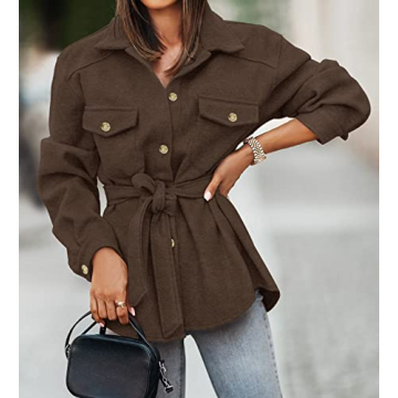 Stylish ZESICA Women's Peacoat with Pockets - Chic Comfort