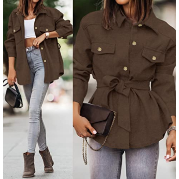 Stylish ZESICA Women's Peacoat with Pockets - Chic Comfort