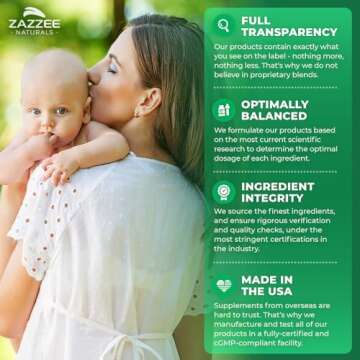 Zazzee Myo-Inositol Capsules, 2000 mg per Serving, 120 Vegan Capsules, Ideal Dosage for 40:1 Ratio, 100% Vegetarian, Hormone Balance & Healthy Ovarian Function Support, All-Natural and Non-GMO