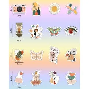 Benresive 300 Pcs Cute Stickers for Teens, Water Bottle Stickers, Preppy Boho Aesthetic Sticker Packs, Vinyl Waterproof Scrapbook Laptop Bulk Stickers for Adults Girls Kids