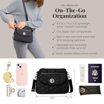 Baggallini Women's Calais Crossbody Bag for Travel and Daily Use