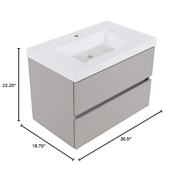 Spring Mill Cabinets 30 Inch Floating Bathroom Vanity