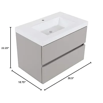 Spring Mill Cabinets 30 Inch Floating Bathroom Vanity