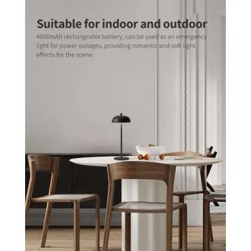 NEWSEE Cordless LED 12" Small Table Lamps Set of 2, Modern Portable Desk Lamp, 3 Color Dimming Rechargeable Battery Lights for Bedroom, Outdoor, Restaurant, Bedside, Baby Night Light, Gifts (Black)