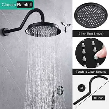 Elegant Homekicen Matte-Black Antique Shower System