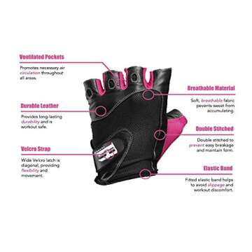 RIMSports Workout Gloves for Men and Women - Breathable Weight Lifting Gloves for Gym, Exercise, Weightlifting, Cycling, Rowing, Training Leather Palm Padded Thumb Protected Against Calluses Blister