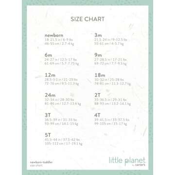 little planet by carter's Baby Sleep and Play made with Organic Cotton, Hearts, 3M