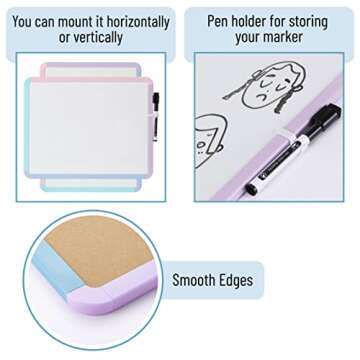 Mr. Pen 14" x 11" Colorful Framed Dry Erase Board