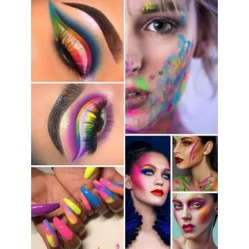 12 Colors Neon Pigment Nail Powder, Kalolary Fluorescent Iridescent Acrylic Matte Powder for Halloween Christmas Birthday Party Eyeshadow Makeup Nail Art Decoration