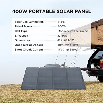 EF ECOFLOW 400W Portable Solar Panel - Waterproof & Foldable