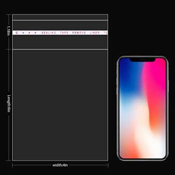 QINGZHE 240Pcs Clear Self Sealing Cellophane Bag 4x6 Inches 1.4 Mils Clear Plastic Bags Reusable Sel...