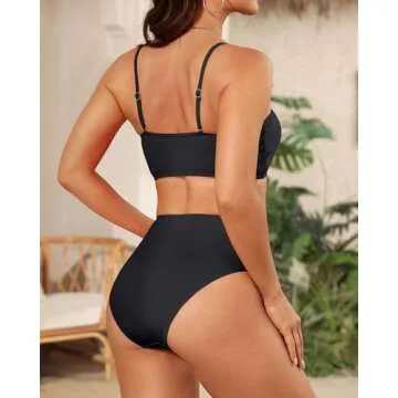 Tempt Me Black Bandeau Bikini Set for Women - Stylish Swimwear