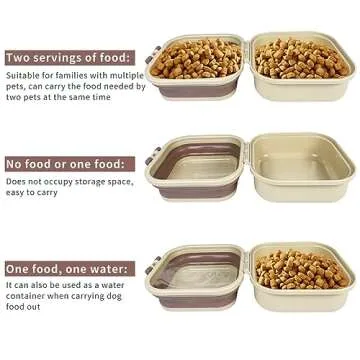 Collapsible Dog Water Bowl, Portable Dog Bowl for Traveling, 2-in-1 Pet Food and Water Feeder - Travel Dog Bowls with Lid for Walking, Traveling, Camping and Hiking