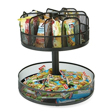 Mind Reader 2-Tier Snack Carousel - Efficient Kitchen & Breakroom Organizer