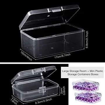 Blulu 12 Pieces Plastic Clear Storage Box Organizer with snap-tight closure latch Mini small Storage...