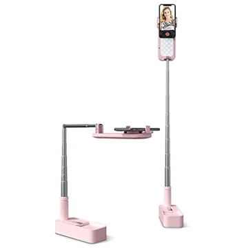 Viozon Extendable Selfie Stand 360° Rotation with Phone Holder, Rechargeable Wireless Foldable 7 Br...