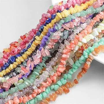 Kicomvi Crystal Stone Necklaces for Women Natural Seed Bead Gemstone Chakra Necklaces Colorful Crystal Healing Chip Choker for Women Jewelry (purple)