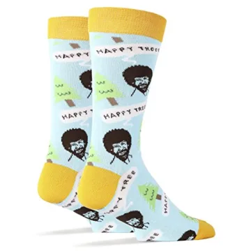 Men's Bob Ross Novelty Crew Socks for All Occasions