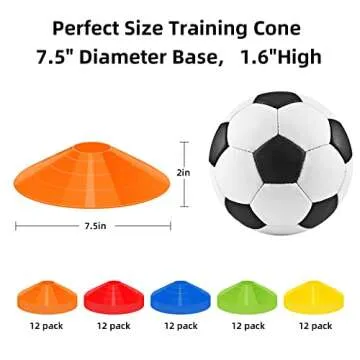 CLEAN PIONEER 60 Pack Agile Soccer Cones with Portable Bags & Brackets,Sports Cones,Cone Sport,Agile...