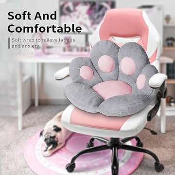 Ditucu Cat Paw Cushion Kawaii Chair Cushions 27.5 x 23.6 inch Cute Stuff Seat Pad Comfy Lazy Sofa Of...
