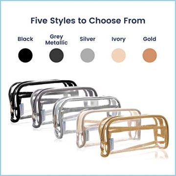 EzPacking Clear Makeup Bag for Travel with Vegan Leather