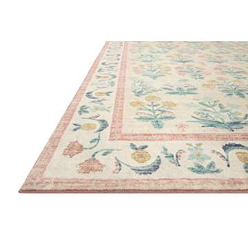Loloi Rifle Paper Co. x Eden Collection EDE-01 Mughal Rose Blush 2'-6" x 11'-6" Runner Rug