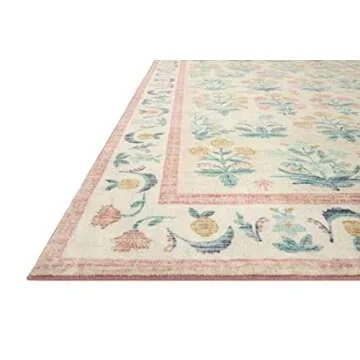 Loloi Rifle Paper Co. x Eden Collection EDE-01 Mughal Rose Blush 2'-6" x 11'-6" Runner Rug