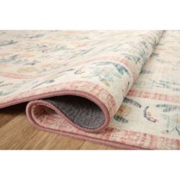 Loloi Rifle Paper Co. x Eden Collection EDE-01 Mughal Rose Blush 2'-6" x 11'-6" Runner Rug