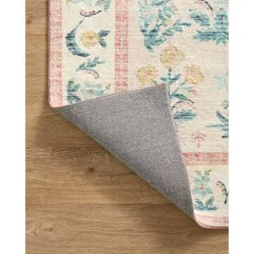 Loloi Rifle Paper Co. x Eden Collection EDE-01 Mughal Rose Blush 2'-6" x 11'-6" Runner Rug