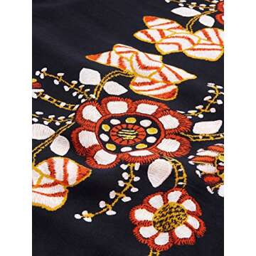 ROMWE Women's Plus Size Boho Bohemian Tribal Print Summer Beach Dress Navy Boho 2X