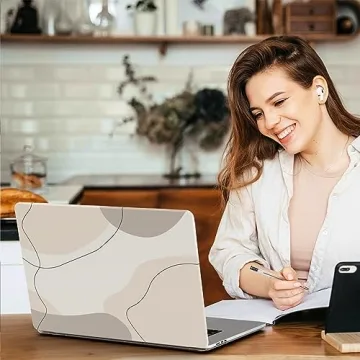 iCasso for MacBook Air 15 inch case 2024 2023 M3 M2 Chip Model A3114 A2941, Protective Plastic Hard Shell Case + Keyboard Cover + Screen Protector for MacBook Air 15.3", Art Modern Brown