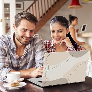 iCasso for MacBook Air 15 inch case 2024 2023 M3 M2 Chip Model A3114 A2941, Protective Plastic Hard Shell Case + Keyboard Cover + Screen Protector for MacBook Air 15.3", Art Modern Brown