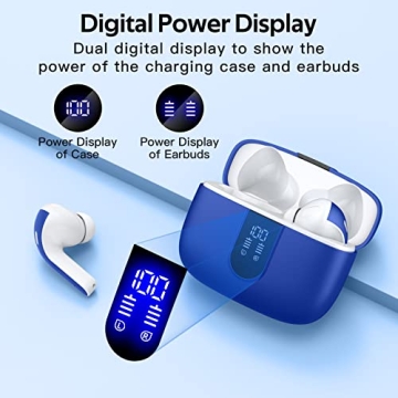 TAGRY Bluetooth Earbuds with LED Power Display, 60H Playtime