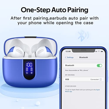 TAGRY Bluetooth Earbuds with LED Power Display, 60H Playtime