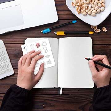 Star Right Bullet Notebook Journal Set - Bullet Journal Kit - Hardcover Dotted Grid Journal with 260...